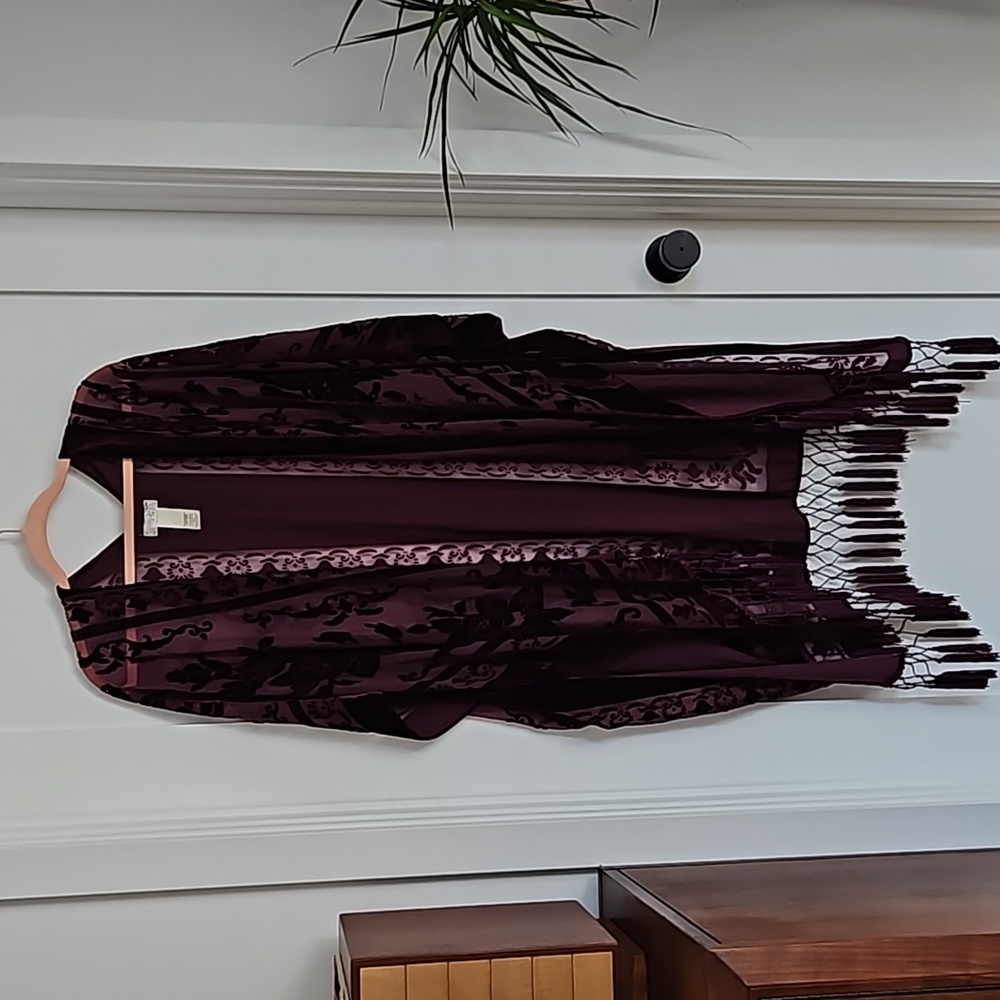 Free People | Nightbird Burnout Kimono | Purple | OS